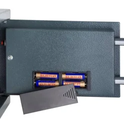 Elektronisk pengeskab 20 x 31 x 22cm + 4 batterier - sort