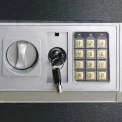 Elektronisk pengeskab i stål - Sikker opbevaring | Farve: Mørkegrå | Størrelse: 35 x 31 x 50 cm