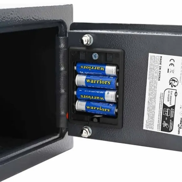 Elektronisk pengeskab med lås - Sikker opbevaring | Farve: Mørkegrå | Størrelse: 23x17x17 cm
