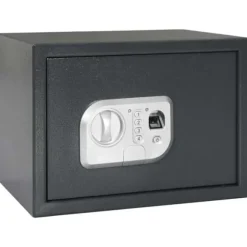 Elektronisk pengeskab med lås - Robust stål | Farve: Mørkegrå | Størrelse: 25x35x25 cm