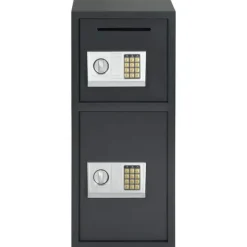 Elektronisk pengeskab med lås - Stål | Farve: Mørkegrå | Størrelse: 35x31x80 cm