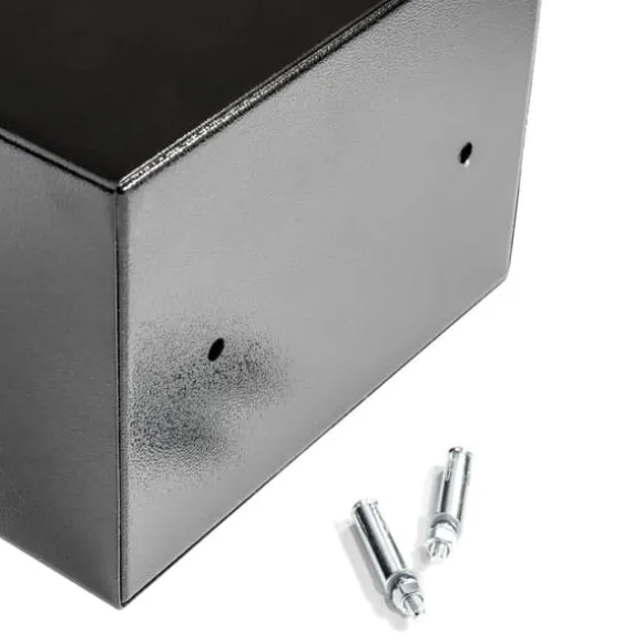 Elektronisk pengeskab 17x23x17cm + nøgle + 4 batterier - sort