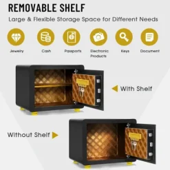 Elektronisk Sikkerhedsboks, 40x30x31 cm, Sort