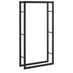 [en.casa]® Brændeholder - brændestativ - 80x150x25cm - stål - sort