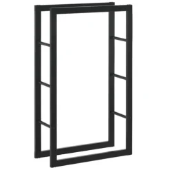 [en.casa]® Brændeholder - brændestativ - 60x100x25cm - stål - sort
