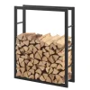 [en.casa]® Brændeholder - brændestativ - 80x100x25cm - stål - sort
