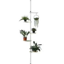 [en.casa]® Teleskopisk plante stativ - pulverlakeret metal - 110-305cm - hvid