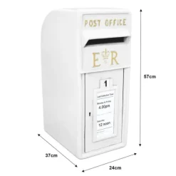 Engelsk postkasse med stativ - hvid | MonsterShop