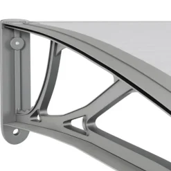 Entrétak av polykarbonat - Väderbeständig och slitstark | Färg: Grå/Transparent | Storlek: 400x75 cm