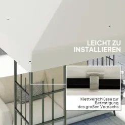 Erstatningstag til pavillon 3x3 m, vandtæt, oxford 370 g/m², lysegrå