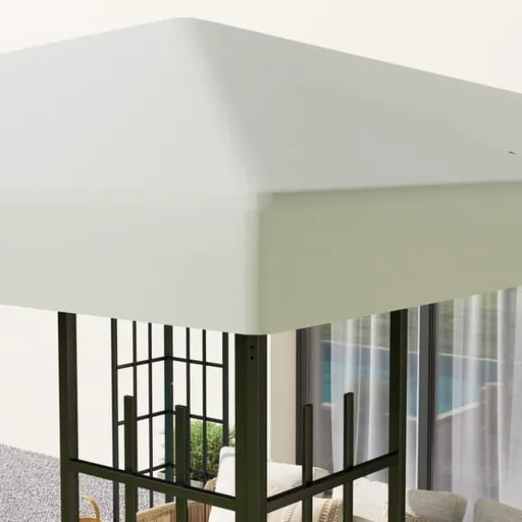 Erstatningstag til pavillon 3x3 m, vandtæt, oxford 370 g/m², lysegrå