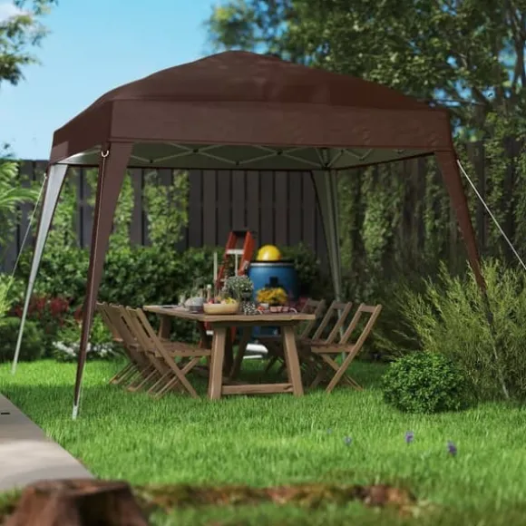 Erstatningstag til pavillon 3x3 m, vandafvisende og vinterbestandigt, enkelt tag, stormfast, kaffe
