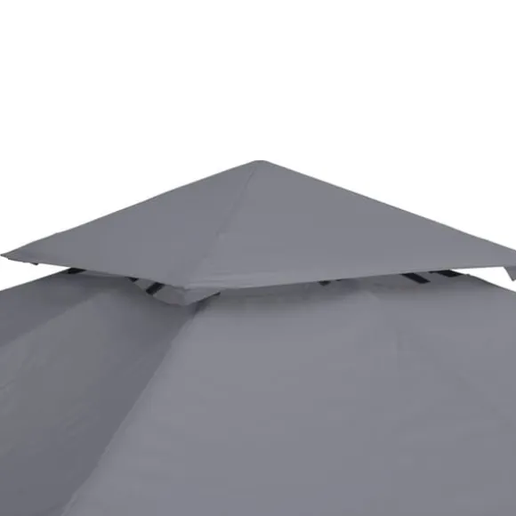 Erstatningstag 3x3 m til metalpavillon, vejrbestandigt polyester, mørkegrå
