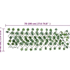 Espalier med kunstige vinblade - Udvidelig grøn | Størrelse: 190x60 cm