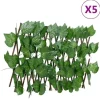 Espalier med kunstige vinblade - Udvideligt hegn | Størrelse: 180x20 cm | Farve: Grøn