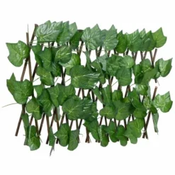 Espalier med kunstige vinblade - Udvideligt hegn | Størrelse: 180x20 cm | Farve: Grøn