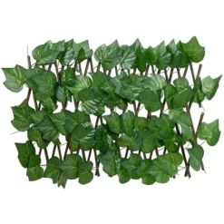 Espalier med kunstige vinblade - Udvideligt & robust | Farve: Grøn | Størrelse: 180x20 cm