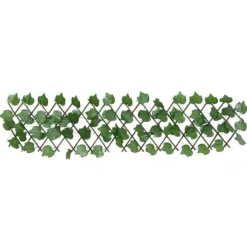 Espalier med kunstige vinblade - Udvideligt & robust | Farve: Grøn | Størrelse: 180x20 cm