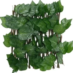Espalier med kunstige vinblade - Udvideligt & robust | Farve: Grøn | Størrelse: 180x20 cm