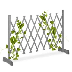 Espalier Skærm, Udtrækkelig, 73x28x23-185 cm, Grå