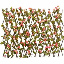 Espalierer med kunstig vedbend - Udvideligt hegn | Farve: Pink | Størrelse: 180x60 cm