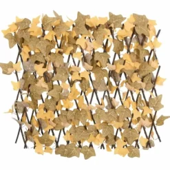 Espalierer med kunstige ahornblade - Hegn til haven | Størrelse: 180x60 cm | Farve: Orange
