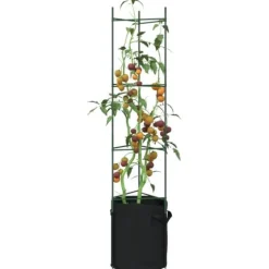 Espalierer med planteposer - Justerbare tomatstativer | Størrelse: 154 cm | Materiale: Stål og PP | Antal: 6 stk.