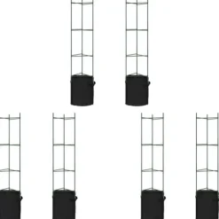 Espalierer med planteposer - Justerbare tomatstativer | Størrelse: 154 cm | Materiale: Stål og PP | Antal: 6 stk.