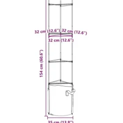 Espalierer med planteposer - Justerbare tomatstativer | Størrelse: 154 cm | Materiale: Stål og PP | Antal: 6 stk.