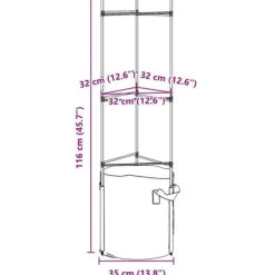 Espalierer med planteposer 4 stk - Justerbare tomatstativ i stål | Højde: 116 cm