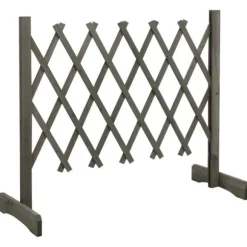 Espalierhegn i massivt fyrretræ - Udvideligt havehegn | Størrelse: 120x60 cm | Farve: Grå