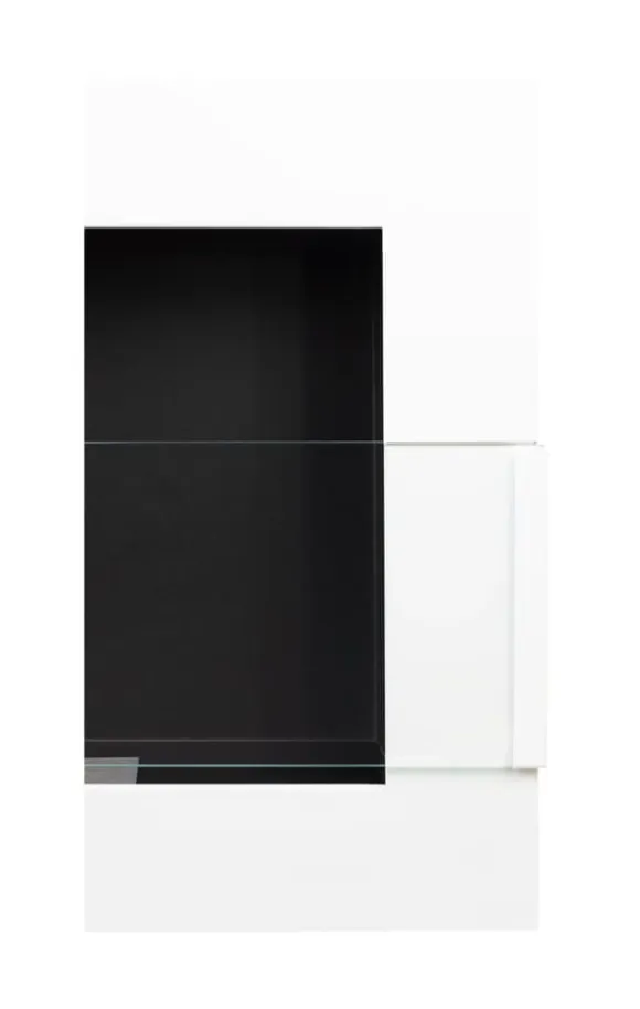 Ethanol Bio pejs med glas Bio pejs Hængende Bio Ethanol Bio pejs 90 cm x 40 cm x 12 cm Hvid Glans Miljøvenlig Bio pejs