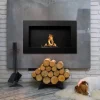 Ethanol Komfur Bioethanol Vægmonteret Bio Komfur 65 x 40 x 12 cm Mat Sort Bio Kedel Miljøvenlig Bio Komfur
