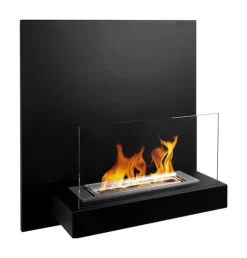 Ethanol pejs Bio-pejs Hængende bio-pejs BORD Bioethanolbrænder 45 cm x 47 cm x 16,5 cm med glas kan bruges som skrivebræt økologisk pejs