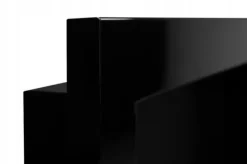 Ethanol pejs Bio-pejs Hængende pejs sort skinnende med glas Bioethanolbrænder 90 cm x 40 cm x 12 cm Miljøvenlig pejs