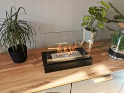 Ethanol pejs Pejs Bio-pejs Fritstående biopejs HOME Bioethanolbrænder 36 x 22 x 18 cm sort TÜV certifikat økologisk pejs Bio kedel