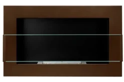 Ethanol pejs Pejs Bio-pejs Vægmonteret biopejs Bioethanolbrænder 65 x 40 x 12 cm brun mat med glas Miljøvenlig pejs
