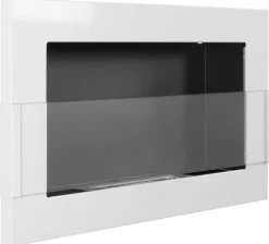 Ethanol pejs Pejs Biopejs Vægmonteret bioethanol pejs Bioethanolbrænder 65 x 40 x 12 cm hvid blank med glas økologisk pejs