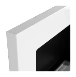 Ethanol pejs Pejs Bio-pejs Vægmonteret biopejs Bioethanolbrænder 65 x 40 x 12 cm hvid blank med glas økologisk pejs