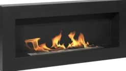 Ethanol pejse Pejse Bio-pejs Hængende Bio pejs Bioethanol Brænder BOX 90 cm x 40 cm x 12 cm Mat sort økologisk pejs