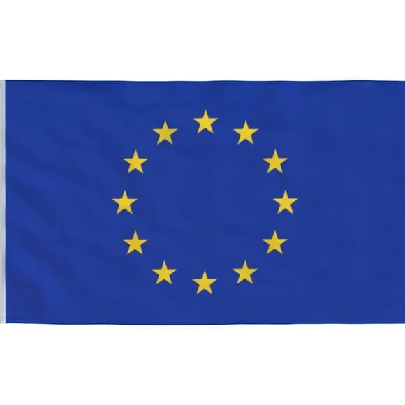 Europaflag i holdbart polyester - Patriotisk dekoration | Størrelse: 90x150 cm