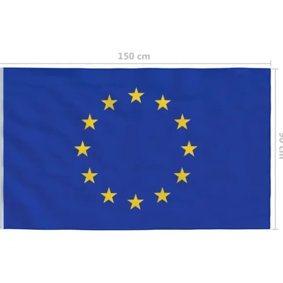Europaflag i holdbart polyester - Patriotisk dekoration | Størrelse: 90x150 cm