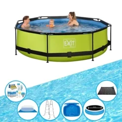 EXIT Svømmebassin Lime - Ramme Pool ø300x76cm - Plus tilbehør