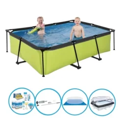 EXIT Svømmebassin Lime - 220x150x60 cm - Rammebassin - Komplet swimmingpoolsæt