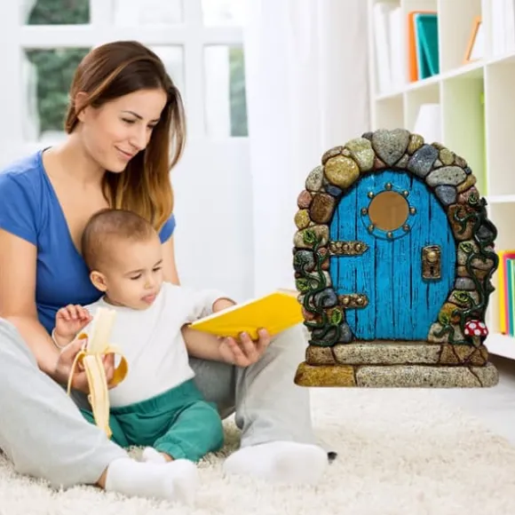 Fairy Dörr för träd Miniatyr Fairy Trädgård Utomhusdekor Tillbehör Gård Konst Skulptur Dekoration för barnrum Väggträd