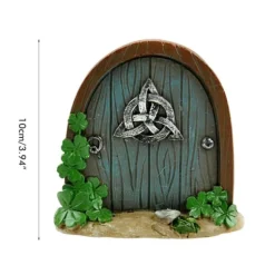 Fairy Dörr för träd Miniatyr Fairy Trädgård Utomhusdekor Tillbehör Gård Konst Skulptur Dekoration för barnrum Väggträd