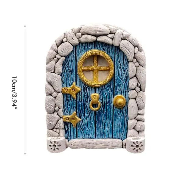 Fairy Dörr för träd Miniatyr Fairy Trädgård Utomhusdekor Tillbehör Gård Konst Skulptur Dekoration för barnrum Väggträd