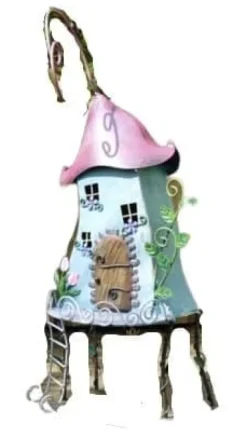 Fairy Treehouse i metal og håndmalet