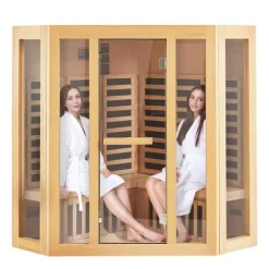 Far Infrarød Træ Sauna, Hjem Sauna Spa til 3-4 personer, 2470W, Effektiv opvarmning, Sundhedsfordele, Komfortabel oplevelse.