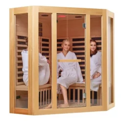 Far Infrarød Træ Sauna, Hjem Sauna Spa til 3-4 personer, 2470W, Effektiv opvarmning, Sundhedsfordele, Komfortabel oplevelse.